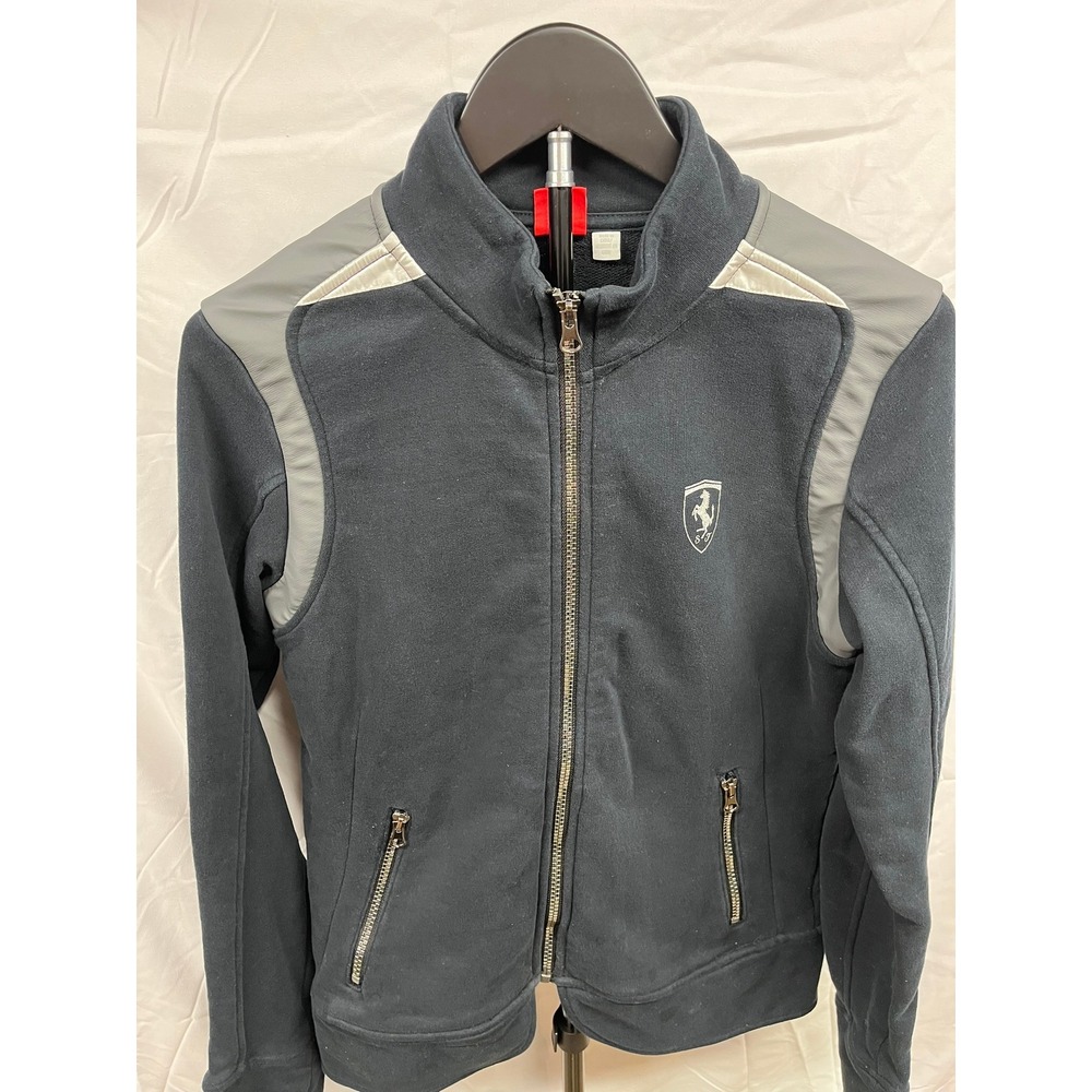 Puma x Ferrari Women's‎ Black Full Zip Fitted Fleece Lined Track Jacket - Picture 2 of 9